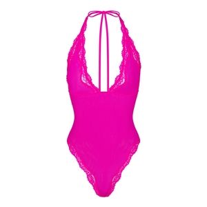 NWOT SKIMS SUMMER MESH LACE DEEP PLUNGE THONG BODYSUIT